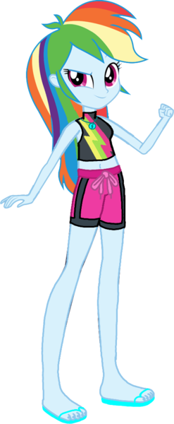 Size: 448x1090 | Tagged: safe, artist:tajohnson6, derpibooru import, rainbow dash, equestria girls, equestria girls series, forgotten friendship, clothes, eqg promo pose set, female, image, png, simple background, swimming trunks, swimsuit, transparent background