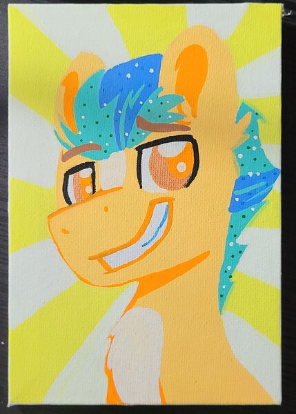 Size: 1520x2124 | Tagged: safe, artist:littleblackraencloud, derpibooru import, part of a set, hitch trailblazer, earth pony, pony, g5, grin, image, jpeg, smiling, solo, traditional art