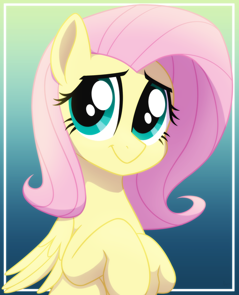 Size: 1940x2400 | Tagged: safe, artist:whitequartztheartist, derpibooru import, fluttershy, pegasus, pony, big eyes, cute, image, png, shyabetes, simple background, smiling, solo