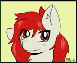 Size: 1032x855 | Tagged: safe, artist:scarletdoodle, derpibooru import, oc, oc:scarlet breeze, pony, anime, ear fluff, image, jpeg, male, red eyes, red mane, solo