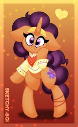 Size: 1920x3142 | Tagged: safe, artist:snakeythingy, derpibooru import, saffron masala, cute, gradient background, image, jpeg, looking at you, saffronbetes, squishy cheeks, standing on two hooves