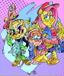 Size: 2445x2903 | Tagged: safe, artist:grotezco, artist:tokiotoyy2k, derpibooru import, fluttershy, human, pegasus, 80's fashion, 80s, atari, badge, boombox, chalice, clothes, denim, design, glasses off, hat, humanized, image, jacket, jeans, jpeg, leg warmers, makeup, mesh, ms. chalice, necktie, ornaments, pac-man, pants, pose, posing for photo, radio, sarcastic, shoes, skinny