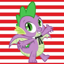 Size: 1000x990 | Tagged: safe, artist:disneymarvel96, derpibooru import, edit, vector edit, spike, dragon, accessories, bowtie, colonel sanders, dressup, image, kfc, male, png, ribbon bow tie, solo, striped background, vector, winged spike, wings