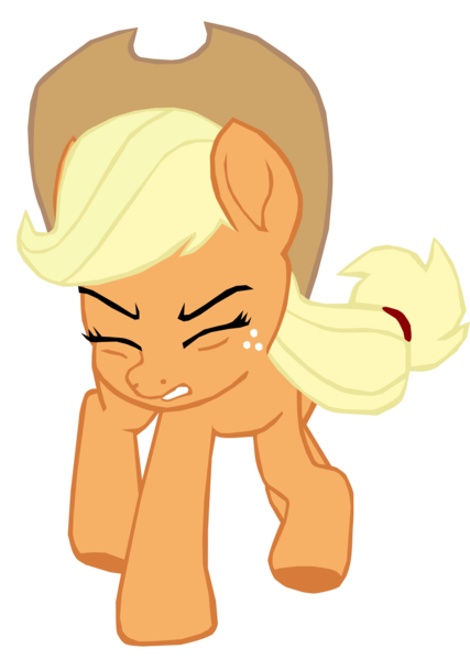 Size: 1280x1799 | Tagged: safe, artist:benpictures1, derpibooru import, applejack, crab pony, earth pony, pony, my little pony: the movie, applejack's hat, clothes, cowboy hat, cute, eyes closed, female, gritted teeth, hat, image, inkscape, jackabetes, mare, meme, png, simple background, solo, teeth, transparent background, vector