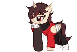 Size: 2548x1718 | Tagged: safe, alternate version, artist:idkhesoff, derpibooru import, oc, oc:cola popper, alicorn, pony, alicorn oc, bandage, clothes, coca-cola, denim, derpibooru exclusive, drink, ear piercing, earring, femboy, hoodie, horn, image, jeans, jewelry, lip piercing, male, nose piercing, nose ring, pants, piercing, png, raised hoof, simple background, skateboard, socks, soda, solo, sweater, tattoo, transparent background, wings