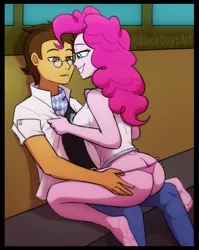 Size: 470x590 | Tagged: suggestive, artist:blackonyxart, derpibooru import, pinkie pie, oc, oc:copper plume, equestria girls, ass, balloonbutt, butt, canon x oc, clothes, female, image, male, meme, panties, png, shipping, simple background, straight, the ass was fat, underwear