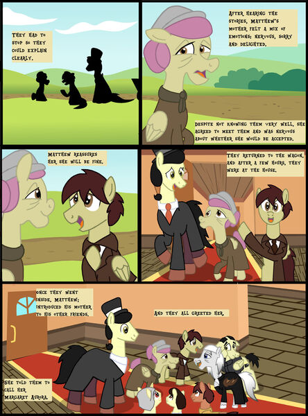 Size: 1280x1728 | Tagged: safe, artist:mr100dragon100, derpibooru import, oc, oc:thomas the wolfpony, bat pony, pegasus, pony, undead, vampire, comic:a house divided, adam (frankenstein monster), comic, dark forest au's dr. jekyll and mr. hyde, dark forest au's dracula, dark forest au's matthew, dark forest au's phantom of the opera (erik), elderly, female, griffin (character), image, jpeg, male, mare, stallion