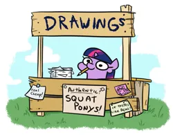 Size: 675x527 | Tagged: safe, artist:jargon scott, derpibooru import, twilight sparkle, pony, unicorn, cute, female, filly, filly twilight sparkle, foal, image, mouth hold, paper, pencil, png, solo, squatpony, text, twiabetes, twiggie, younger