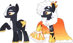 Size: 6163x3628 | Tagged: safe, artist:kurosawakuro, derpibooru import, oc, pegasus, pony, bald, base used, cloak, clothes, crown, image, jewelry, male, png, regalia, simple background, solo, stallion, transparent background