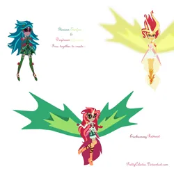 Size: 1724x1696 | Tagged: safe, artist:prettycelestia, human, equestria girls, character:gloriosa daisy, character:sunset shimmer, fusion, humanized, image, png, red hair, vine