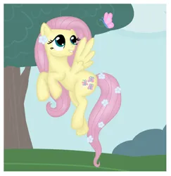 Size: 1144x1176 | Tagged: safe, artist:luciekj, derpibooru import, fluttershy, butterfly, insect, pegasus, pony, 2013, female, image, jpeg, mare