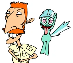 Size: 917x785 | Tagged: safe, artist:corwin, derpibooru import, lyra heartstrings, human, pony, unicorn, crack shipping, duo, female, heart, heart eyes, human fetish, image, male, meme, nigel thornberry, png, shipping, simple background, tongue out, white background, wingding eyes