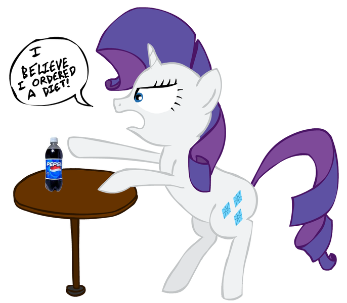 Size: 1200x1050 | Tagged: safe, artist:corwin, derpibooru import, rarity, pony, unicorn, 2012, drink, female, image, pepsi, png, simple background, soda, solo, white background