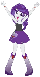 Size: 649x1231 | Tagged: safe, artist:partylikeanartist, derpibooru import, oc, equestria girls, bare shoulders, boots, clothes, helping twilight win the crown, high heel boots, image, png, raised arms, shirt, shoes, simple background, skirt, sleeveless, solo, transparent background