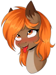 Size: 3291x4386 | Tagged: suggestive, artist:torihime, derpibooru import, oc, oc:autumn breeze, unofficial characters only, earth pony, pony, ahegao, blushing, image, open mouth, png, simple background, solo, tongue out, transparent background