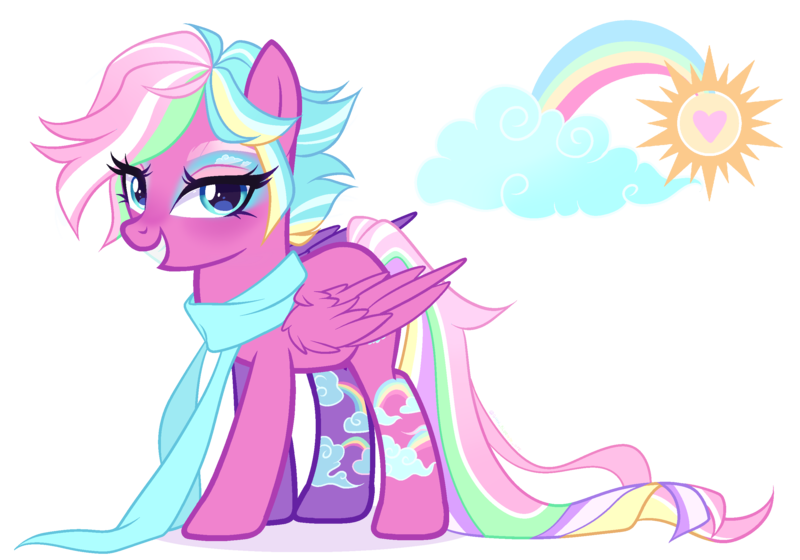 Size: 2709x1896 | Tagged: safe, artist:gihhbloonde, derpibooru import, oc, pegasus, pony, base used, clothes, image, magical lesbian spawn, offspring, parent:clear sky, parent:rainbow dash, png, scarf, simple background, solo, transparent background