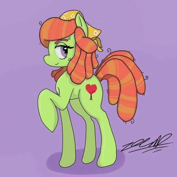 Size: 708x708 | Tagged: safe, artist:flyagaric, derpibooru import, tree hugger, earth pony, pony, female, grin, image, mare, png, raised hoof, signature, smiling, solo, solo female