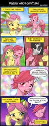 Size: 800x2020 | Tagged: safe, artist:uotapo, derpibooru import, posey (g5), earth pony, pegasus, pony, beanie, beret, blushing, bow, chest fluff, comic, dialogue, duo, duo female, female, frenemies, g5, hair bow, hat, image, jewelry, jpeg, mare, necklace, one eye closed, open mouth, open smile, personal space invasion, poseywind, smiling, speech bubble, sweat, sweatdrop, tail, tail bow, unshorn fetlocks, wind, windswept mane, windy (g5)