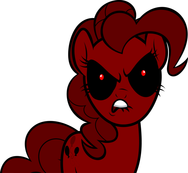 Size: 7876x7253 | Tagged: safe, artist:waleedtariqmmd, derpibooru import, pinkie pie, earth pony, pony, .exe, angry, black sclera, creepypasta, female, image, lip bite, mare, png, rainbow.exe, simple background, transparent background, zalgo, zalgo pie