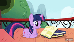 Size: 640x360 | Tagged: safe, derpibooru import, screencap, rainbow dash, twilight sparkle, pegasus, pony, unicorn, applebuck season, season 1, animated, book, cute, dashabetes, duo, duo female, eyes closed, female, gif, gifs.com, golden oaks library, image, library, lying, mare, open mouth, ponyloaf, prone, reading, smiling, spread wings, that pony sure does love books, twiabetes, unicorn twilight, wings