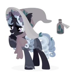 Size: 1024x1060 | Tagged: safe, artist:kabuvee, derpibooru import, oc, pony, unicorn, female, hat, image, mare, png, simple background, solo, transparent background, witch hat