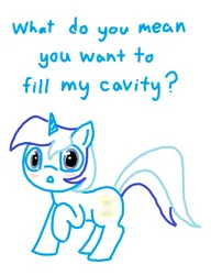Size: 721x941 | Tagged: safe, artist:purblehoers, derpibooru import, minuette, pony, unicorn, blushing, cutie mark, female, image, innuendo, looking at you, mare, ms paint, nervous, png, pun, question, raised hoof, simple background, solo, talking to viewer, text, white background