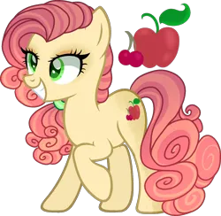 Size: 1492x1458 | Tagged: safe, artist:dayspring-dawnyt, derpibooru import, oc, earth pony, pony, female, image, magical lesbian spawn, mare, offspring, parent:applejack, parent:cherry jubilee, parents:cherryjack, png, simple background, solo, transparent background