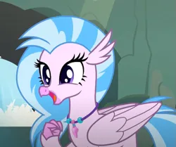 Size: 637x533 | Tagged: safe, derpibooru import, screencap, silverstream, classical hippogriff, hippogriff, student counsel, cropped, cute, diastreamies, female, image, jewelry, necklace, png, solo