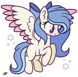 Size: 2665x2635 | Tagged: safe, artist:princessmoonsilver, derpibooru import, oc, oc:daisy, pegasus, pony, base used, bow, colored wings, female, hair bow, image, mare, png, simple background, transparent background, two toned wings, wings