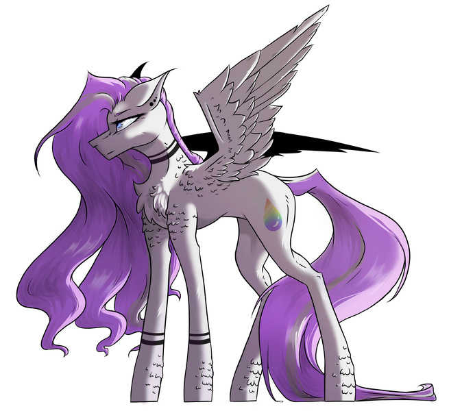 Size: 2701x2406 | Tagged: safe, artist:thelazyponyy, derpibooru import, oc, oc:snowflake, unofficial characters only, pegasus, pony, chest fluff, image, jpeg, pegasus oc, solo, wings