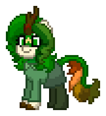 Size: 216x236 | Tagged: safe, artist:dematrix, derpibooru import, oc, oc:cynthia greenleafton, unofficial characters only, kirin, pony town, clothes, female, image, pixel art, png, simple background, solo, transparent background