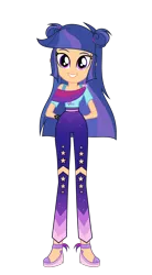 Size: 2178x3944 | Tagged: safe, artist:galaxyswirlsyt, derpibooru import, oc, oc:galaxy swirls, equestria girls, clothes, female, image, offspring, parent:flash sentry, parent:twilight sparkle, parents:flashlight, png, simple background, solo, transparent background