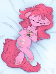 Size: 1536x2048 | Tagged: safe, artist:eventseem, derpibooru import, pinkie pie, earth pony, pony, female, floppy ears, image, listening to music, mare, png, sleeping, solo, solo female, unshorn fetlocks