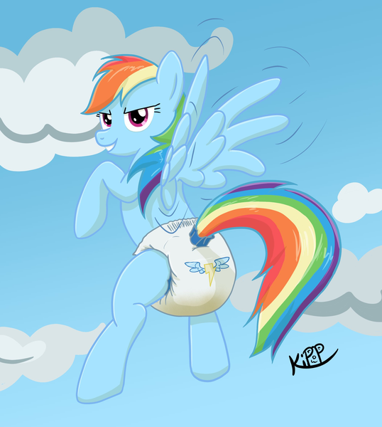 Size: 2004x2236 | Tagged: questionable, artist:kipp_otterboy, derpibooru import, rainbow dash, pegasus, pony, blue coat, butt, cloud, diaper, diaper butt, diaper fetish, diaper usage, diapered, female, fetish, flight, flying, g4, grin, image, looking at you, looking back, mare, multicolored hair, non-baby in diaper, peeing in diaper, pissing, png, rainbow hair, sky, sky background, smiling, smirk, soaked diaper, solo, solo female, urine, used diaper, using diaper, wet diaper, wetting, wetting diaper, white diaper, wings, wonderbolts logo