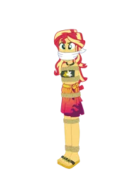 Size: 762x1049 | Tagged: safe, artist:robukun, derpibooru import, sunset shimmer, equestria girls, bikini, bikini top, bondage, bound and gagged, cloth gag, clothes, gag, image, png, rope, rope bondage, ropes, swimsuit, tied up