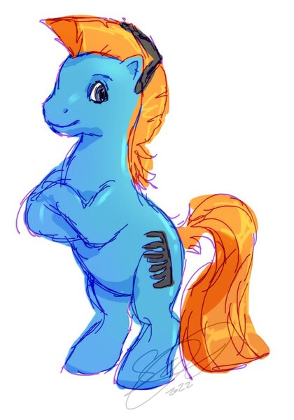 Size: 744x1062 | Tagged: safe, artist:theroyalprincesses, derpibooru import, teddy, earth pony, pony, my little pony tales, g1, image, jpeg, solo