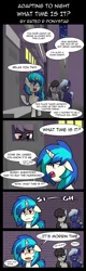 Size: 960x3000 | Tagged: safe, artist:shujiwakahisaa, derpibooru import, octavia melody, vinyl scratch, oc, pony, undead, unicorn, vampire, vampony, comic, fangs, image, it's morbin time, laughing, meme, morbius, png, speech bubble