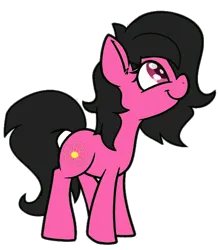Size: 586x671 | Tagged: safe, artist:skitter, edit, oc, oc:anonfilly, unofficial characters only, pony, emoticlone, female, filly, flower, image, png, simple background, smiling, transparent background