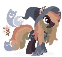 Size: 1024x937 | Tagged: safe, artist:kabuvee, derpibooru import, oc, earth pony, pony, female, hat, image, mare, png, simple background, solo, transparent background, witch hat
