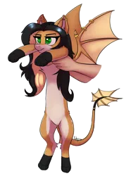 Size: 1284x1726 | Tagged: safe, artist:jiralightstalker, derpibooru import, oc, oc:bonny hadens, unofficial characters only, chimera, annoyed, ear piercing, image, lifted up, longcat, meme, paws, piercing, png, wing piercing, wing ring, wings