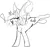 Size: 702x665 | Tagged: safe, artist:codras, oc, oc:panne, unofficial characters only, bat pony, pony, black and white, bucking, exclamation point, eyes closed, female, grayscale, image, mare, monochrome, png, sketch, solo, spread wings, wings