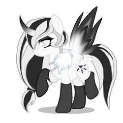 Size: 2048x2048 | Tagged: safe, artist:haunte-ombrum, derpibooru import, king sombra, oc, alicorn, pony, unicorn, antagonist, antagonistic, cutie mark, dark alicorn, dark magic, darkness, eclipse, evil, female, fiery wings, goth, goth pony, gothic pony, horn, image, magic, mare, moon, png, shadow, spread wings, sun, villainess, wings