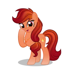 Size: 2048x2048 | Tagged: safe, derpibooru import, oc, earth pony, pony, earth, earth pony magic, earth pony oc, female, fire, golden eyes, heart, image, love, magic, mare, orange coat, orange eyes, orange mane, png, red coat, red eyes, red mane