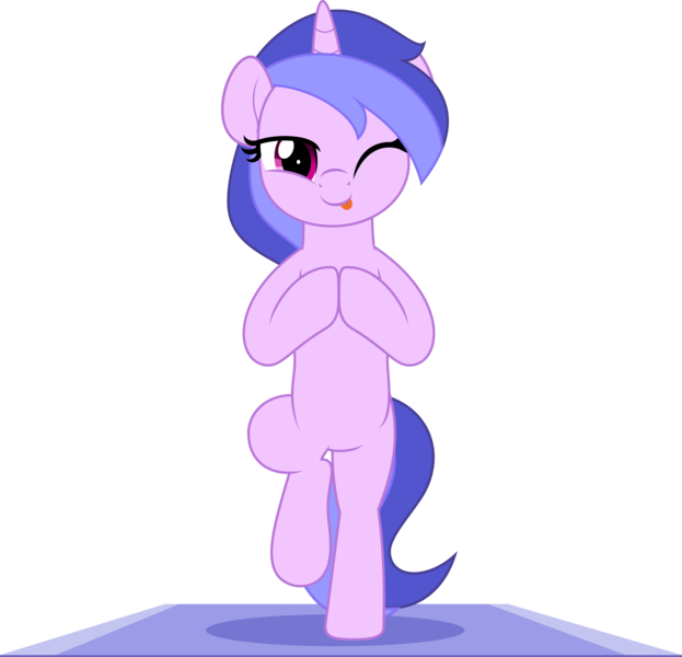 Size: 5195x5000 | Tagged: safe, artist:jhayarr23, derpibooru import, sea swirl, seafoam, pony, unicorn, :p, background pony, bipedal, commission, female, image, mare, one eye closed, png, simple background, smiling, solo, standing, standing on one leg, tongue out, transparent background, ych result, yoga, yoga mat, yoga pose