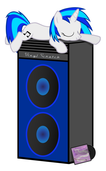 Size: 5000x8000 | Tagged: safe, artist:sirhcx, derpibooru import, vinyl scratch, pony, unicorn, bow (instrument), cd, cute, eyes closed, female, horn, image, implied octavia, lying down, mare, music notes, png, prone, simple background, sleeping, smiling, soundtrack, speaker, text, transparent background, vinylbetes