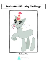 Size: 2550x3300 | Tagged: safe, artist:purplegrim40, derpibooru import, ponified, earth pony, pony, deviantart, hat, hoof on chest, image, male, party hat, party horn, png, solo, stallion
