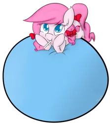 Size: 1024x1147 | Tagged: safe, artist:ramott, derpibooru import, oc, unofficial characters only, earth pony, pony, balloon, balloon riding, balloon sitting, bow, candy, cute, ear fluff, female, food, happy, image, lollipop, mare, ocbetes, png, simple background, solo, transparent background, vector