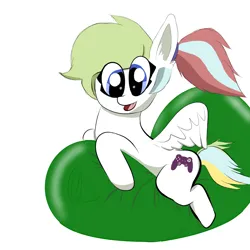 Size: 1600x1600 | Tagged: safe, artist:talabromaltyalla, derpibooru import, oc, oc:gamer beauty, unofficial characters only, pegasus, pony, balloon, balloon riding, balloon sitting, female, image, jpeg, mare, open mouth, simple background, solo, that pony sure does love balloons, white background