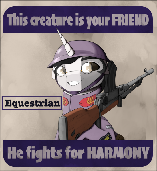 Size: 4207x4598 | Tagged: safe, artist:leotheunicorn, derpibooru import, oc, oc:page turner, unofficial characters only, pony, unicorn, equestria at war mod, bren gun, derpibooru exclusive, gun, image, machine gun, male, png, poster, poster parody, propaganda, smiling, solo, solo male, weapon