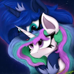 Size: 4000x4000 | Tagged: safe, artist:ser-p, derpibooru import, princess celestia, princess luna, pony, absurd resolution, image, png, tongue out